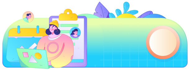 Personnel doing job interview flat vector concept operation hand drawn illustration
