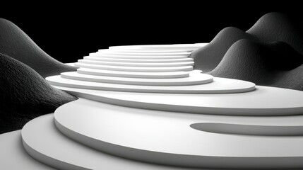Modern 3D render of a white stripe wave background with elegant flowing lines. A minimalist design element for creative projects, branding, or web design.