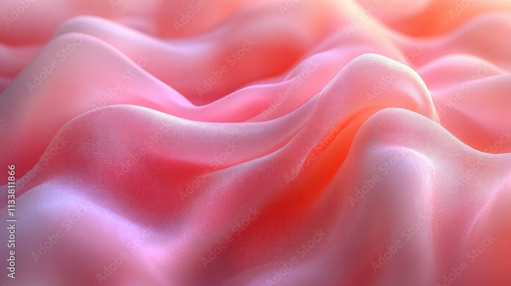 Poster abstract pink fabric texture with soft waves and gentle light.
