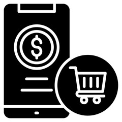 Mobile Shopping  Icon Element For Design