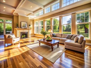 Fototapeta premium Stunning Home Renovation Flooring: Hardwood, Tile, Laminate, Luxury Vinyl Plank Installation Guide