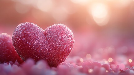 Obraz premium Heart-Shaped Object with Small Crystals.