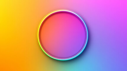 Obraz premium Vaporwave-style abstract background with a holographic circular motif in vibrant pastel neon tones. Trendy and versatile for modern creative designs.