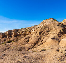 Sandstone Cliffs at The Nambe Badlands, Nambe, New Mexico, USA