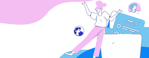 Personnel doing job interview flat vector concept operation hand drawn illustration
