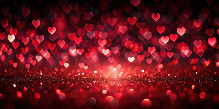 Background valentine red bokeh isolated on black , Valentine, red