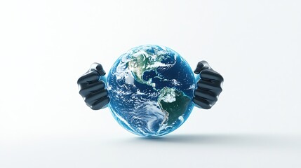 Fototapeta premium Powerful Earth with Strong Guiding Arms Symbolizing Environmental Protection and Conservation