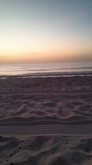 sunset on the beach and desert 
