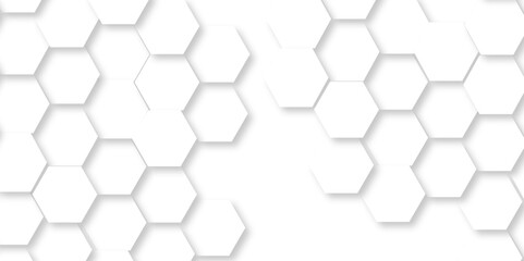 Geometric pattern White Hexagonal Background. Luxury White Pattern. 3D Futuristic abstract honeycomb mosaic white background. geometric mesh cell texture. modern futuristic wallpaper.