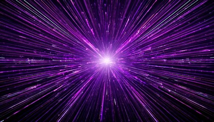 Vibrant purple rays burst from a bright core, creating a dynamic and energetic abstract image.