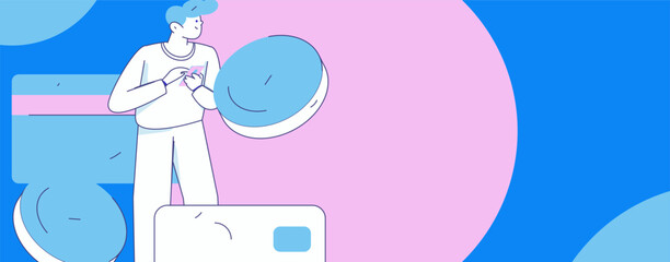 Online shopping payment security character flat vector concept operation hand drawn illustration
