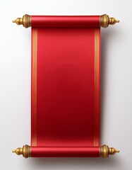 Elegant red scroll with gold accents, perfect for announcements or invitations.
