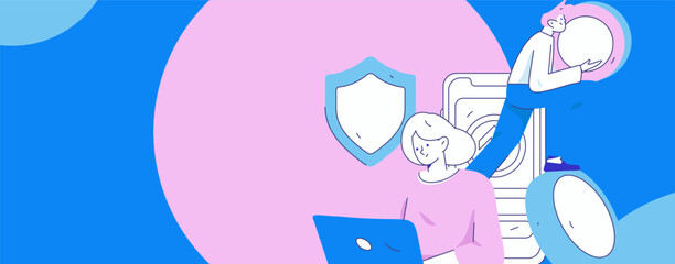 Online shopping payment security character flat vector concept operation hand drawn illustration
