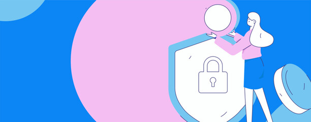 Online shopping payment security character flat vector concept operation hand drawn illustration
