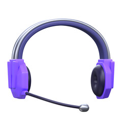 Gaming Headphone 3D Icon, ideal for audio-related gaming tools or esports branding