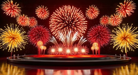 Planning an impressive red orange and yellow fireworks display for a bold and energetic New Year