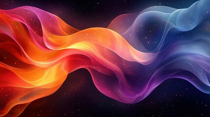 Fototapeta premium Abstract Cosmic Waves of Color and Light