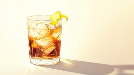 Refreshing Iced Tea in a Glass with Ice Cubes