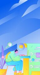 Communicate with consultants flat vector character concept operation hand drawn illustration
