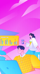 Communicate with consultants flat vector character concept operation hand drawn illustration
