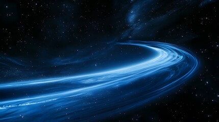 Fototapeta premium Celestial Blue Swirl Across Starry Space Background