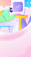 Communicate with consultants flat vector character concept operation hand drawn illustration
