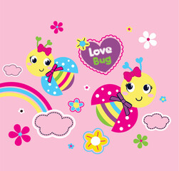 Cute lady wearing a beautiful floral headpiece. Elegant vector illustration with vibrant colors.
