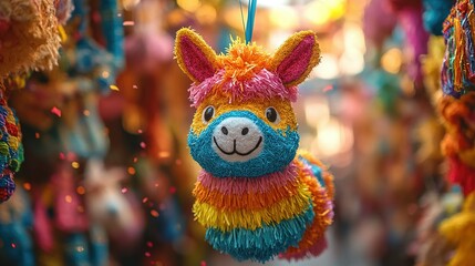 Colorful Llama Pi?ata Hanging Festive Decor