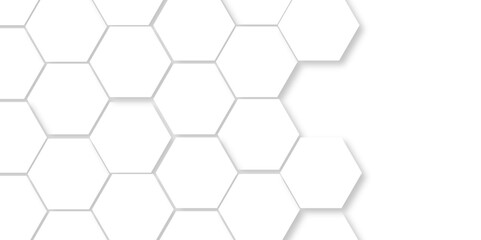 Realistic geometric pattern White Hexagonal texture. Luxury White Pattern. 3D Futuristic abstract honeycomb mosaic white background. geometric mesh cell texture. modern futuristic wallpaper.