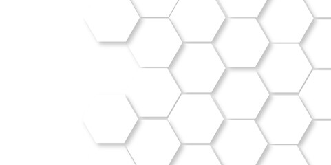 Realistic geometric pattern White Hexagonal texture. Luxury White Pattern. 3D Futuristic abstract honeycomb mosaic white background. geometric mesh cell texture. modern futuristic wallpaper.