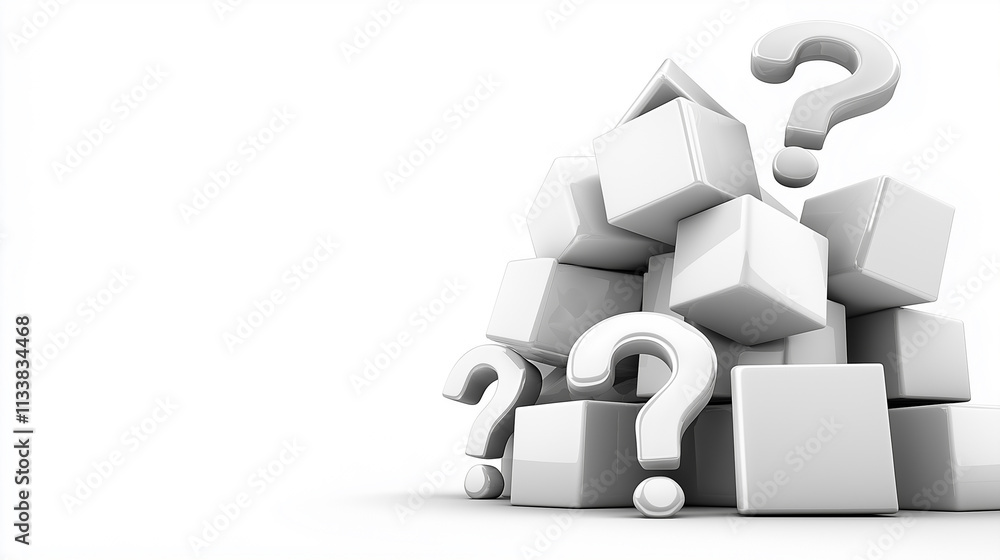 Poster a section displaying popular faqs for first-time users, isolated on white background