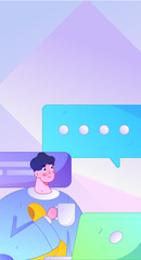 Communicate with consultants flat vector character concept operation hand drawn illustration
