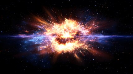 Cosmic Explosion Fiery Nebula Stellar Burst Galactic Event