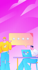 Communicate with consultants flat vector character concept operation hand drawn illustration
