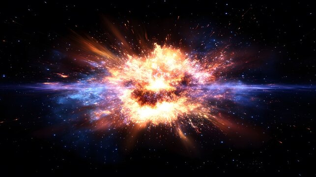 Cosmic Explosion Fiery Nebula Stellar Burst Galactic Event