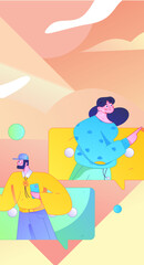 Communicate with consultants flat vector character concept operation hand drawn illustration
