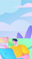 Communicate with consultants flat vector character concept operation hand drawn illustration
