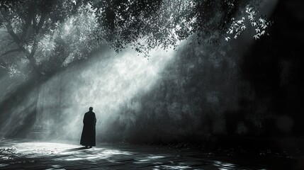 Obraz premium Peaceful Contemplation: A Moment of Serenity in Nature