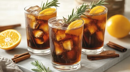 Refreshing Iced Americano with Citrus Garnish