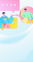 Communicate with consultants flat vector character concept operation hand drawn illustration
