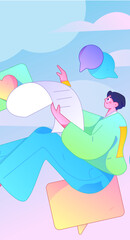 Communicate with consultants flat vector character concept operation hand drawn illustration
