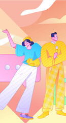 Communicate with consultants flat vector character concept operation hand drawn illustration
