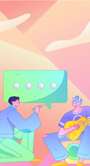 Communicate with consultants flat vector character concept operation hand drawn illustration
