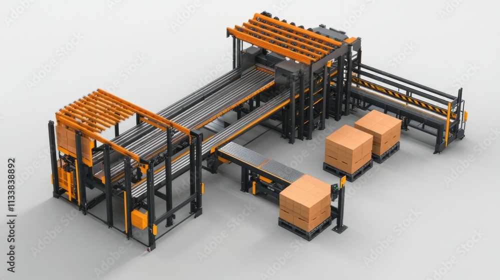 Poster automated packaging system with conveyors and storage solutions
