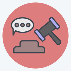 Icon Verdict. related to Justice symbol. color mate style. simple design editable