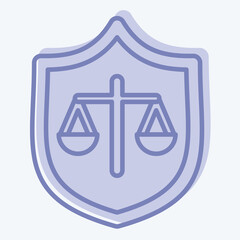 Icon Justice. related to Justice symbol. two tone style. simple design editable