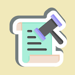 Sticker Law. related to Justice symbol. simple design editable