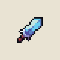 Fototapeta premium this is sword icon in pixel art, this item good for presentations,stickers, icons, t shirt design,game asset,logo and your project.