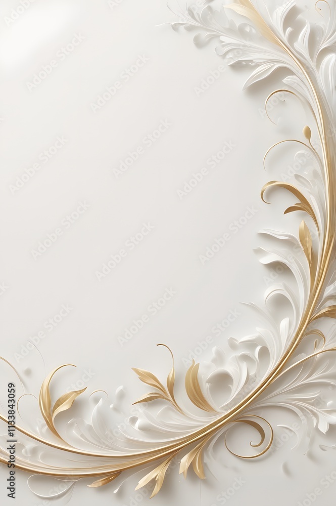 Poster a floral frame on a white background with copy space is used for your message. generated by ai