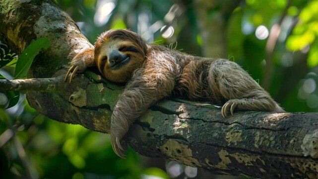 sleeping sloth Video 4K
